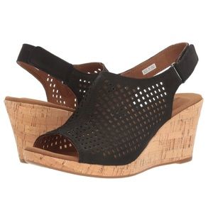 ROCKPORT Women's Briah Perf Sling Wedge Sandals 8.5M